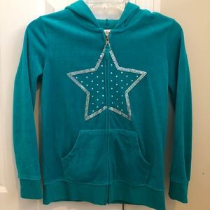 NEW Teal Velvet Zip-Up Jacket